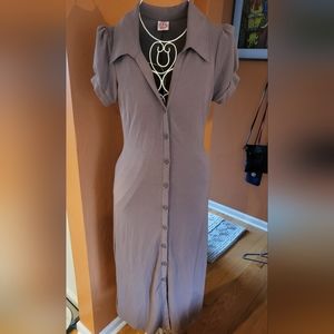 Dusty pink button up dress